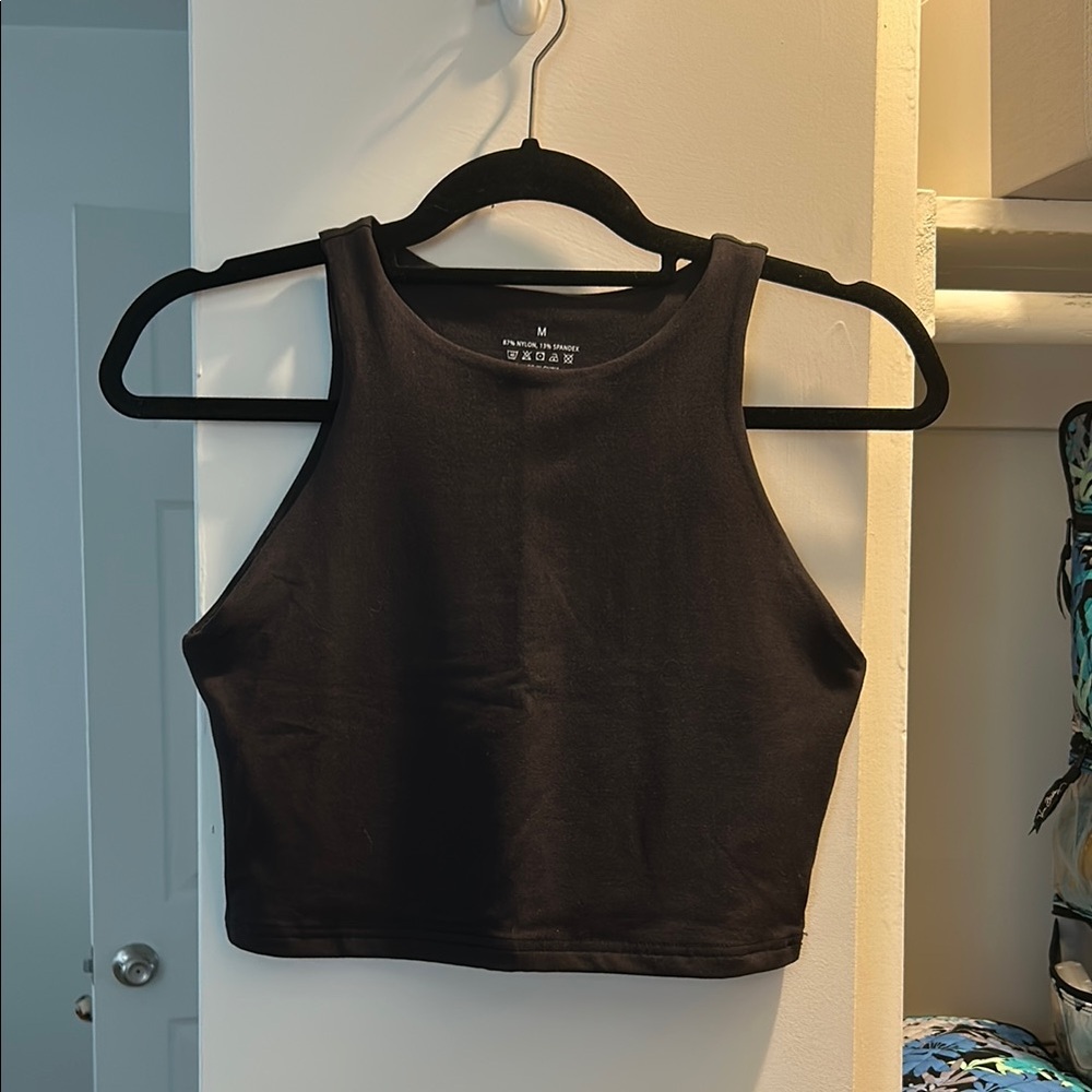 Black Sleeveless Crop Top
